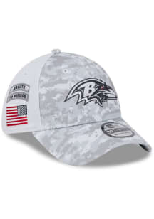 New Era Baltimore Ravens Mens White 2024 Salute to Service 39THIRTY Flex Hat