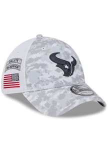 New Era Houston Texans Mens White 2024 Salute to Service 39THIRTY Flex Hat