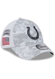 New Era Indianapolis Colts Mens White 2024 Salute to Service 39THIRTY Flex Hat