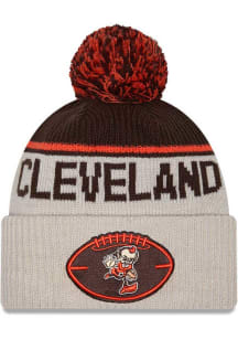 New Era Cleveland Browns Ivory 2024 Sideline Historic Sport Cuff Mens Knit Hat