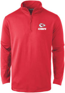 Dunbrooke Kansas City Chiefs Mens Red ALL STAR Long Sleeve Qtr Zip Pullover